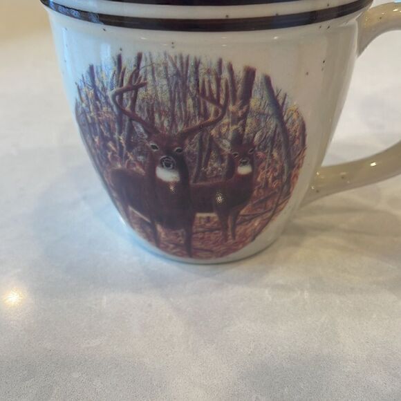 Cabela’s folkcraft  By Scotty Z, stoneware 4 coffee cups 2 elk. 2 whitetail. Fun - Picture 4 of 10
